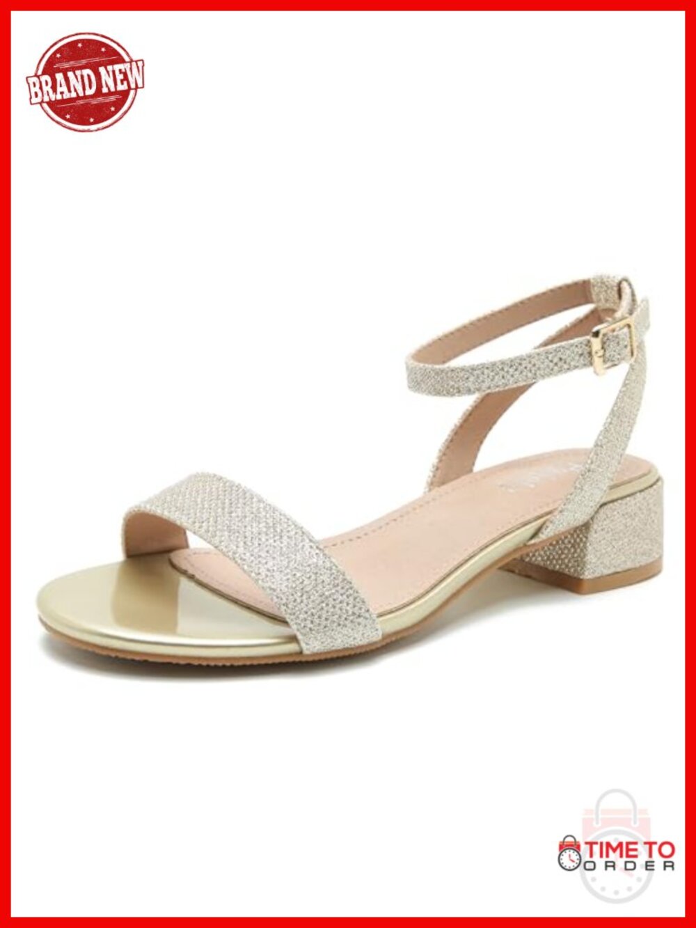 Women's Ankle Strap Sandals Low Block Heel Open Toe Synthetic Buckle